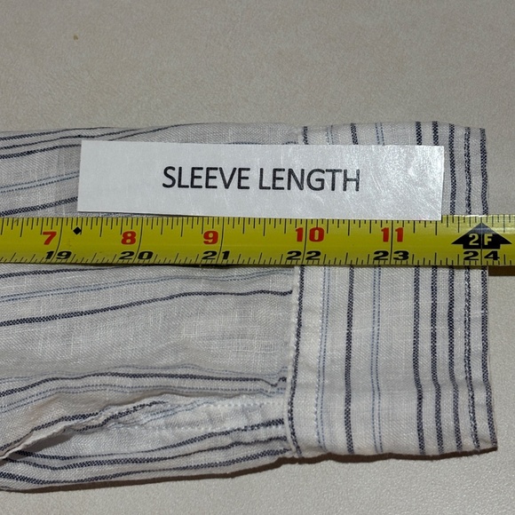 Garnet Hill Womens Long Sleeve Linen Button Up Shirt Sz M Breathable Coastal - Picture 10 of 12